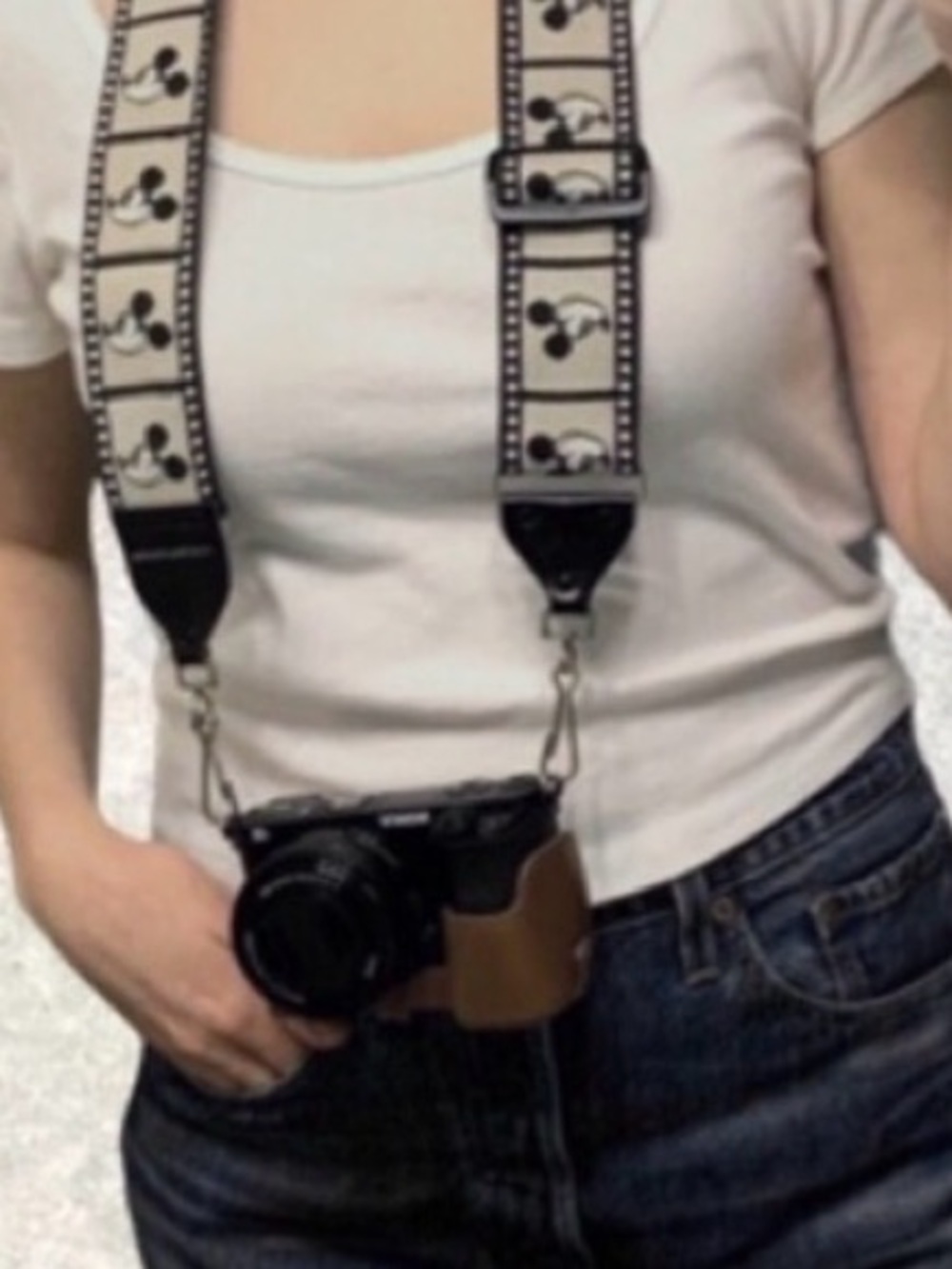Vintage Disney Mickey Filmstrip Camera Camcorder Neck Shoulder Strap Bobby Lee